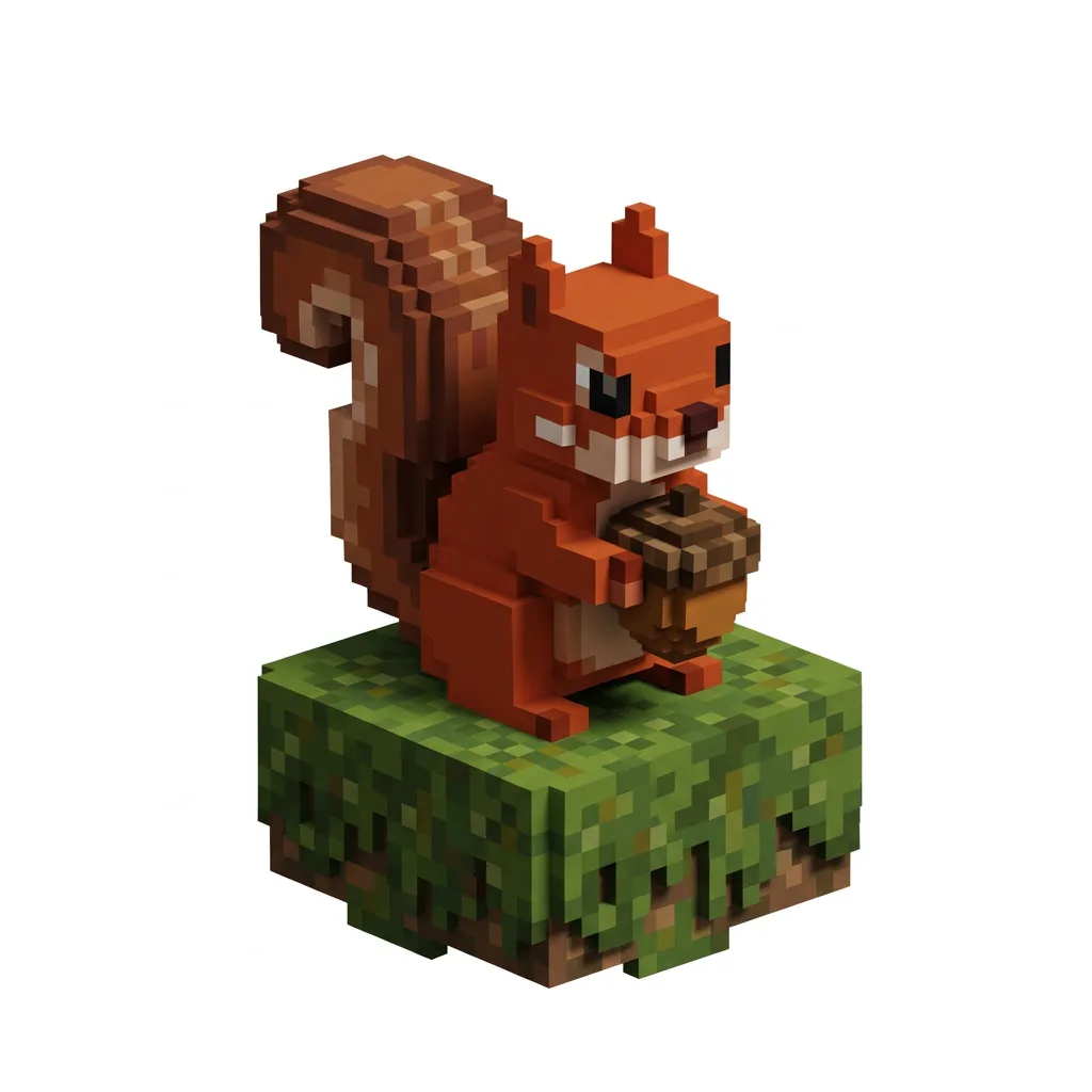 Forest Voxel Squirrel